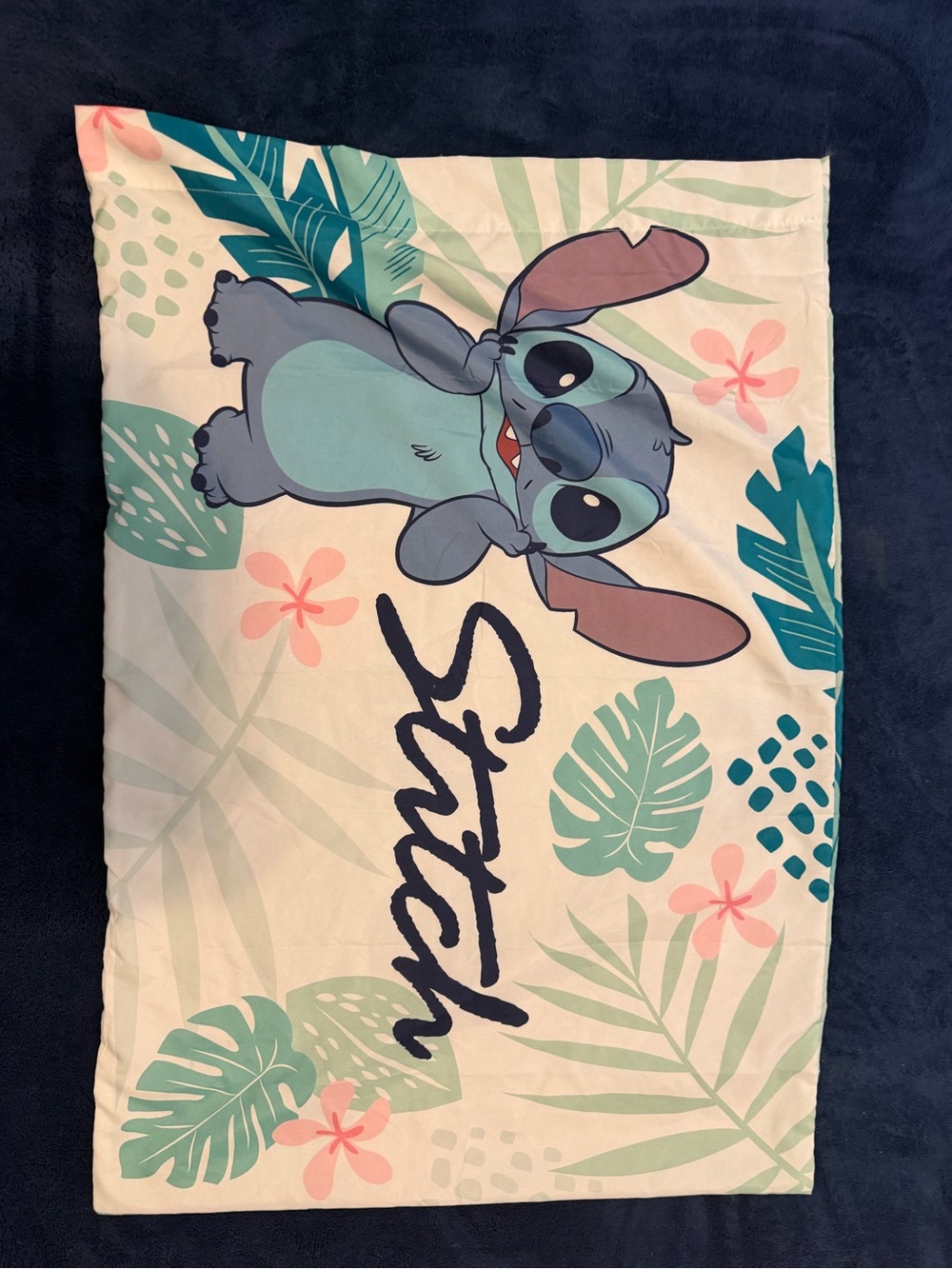 Twin Sized Stitch Printed Bedding Set - Pink & Blue 2 Sheets 3 Pillow Cases - Picture 7 of 10